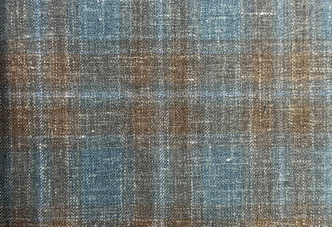 Sergio Benetti 29975 -210 Blue w/ Bronze Windowpane fabric swatch